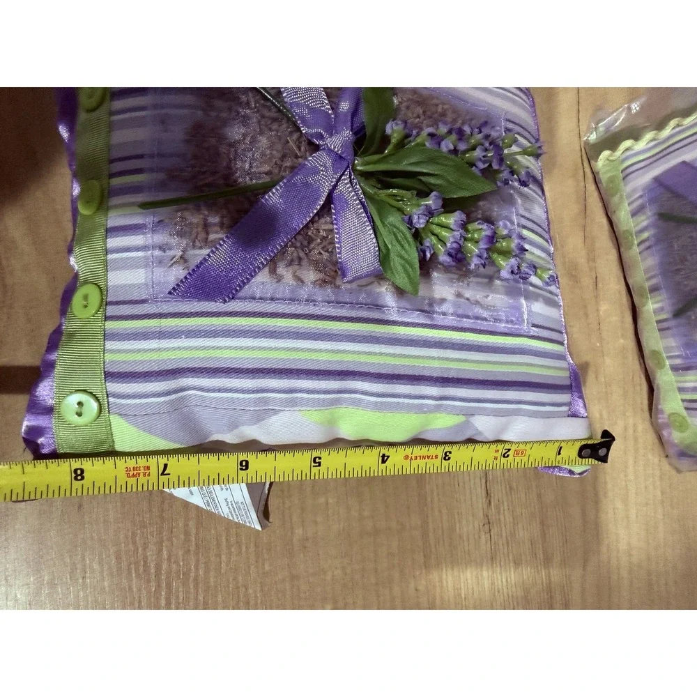 Lavender Floral Sachet Pillow Purple Green Cottage Core D